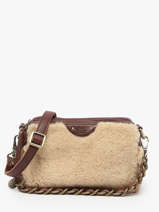 Cross Body Tas Vintage Leder Mila louise Beige vintage 23673TC